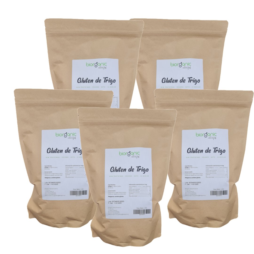 Gluten de Trigo keto 100% Natural Pack Ahorro 5 Kg – Biorganic