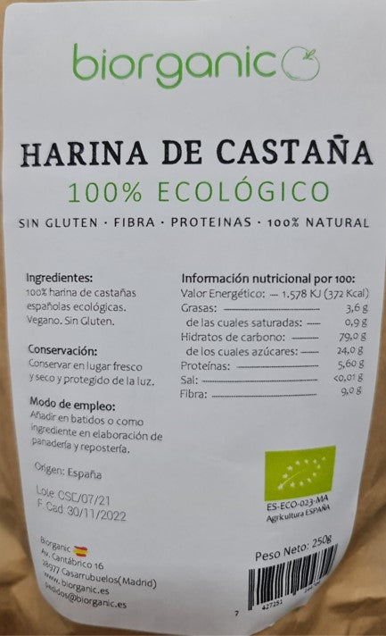 Harina de Castaña 250g, Biorganic 3